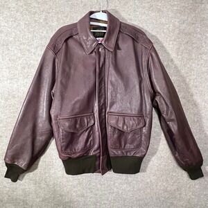Vintage Avirex A-2 Style Flight Jacket Mens 40 Goatskin Leather Bomber Military
